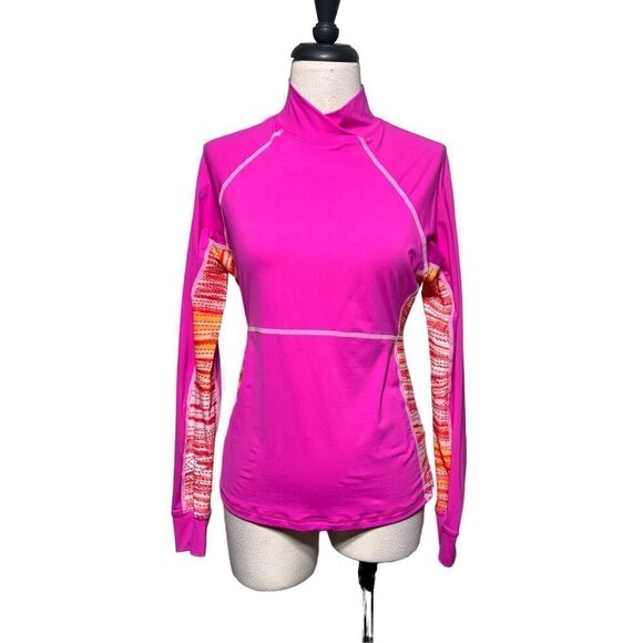 Athleta Long Sleeve High Neck Hot Pint Fitted Pullover Top Size M - Picture 1 of 4